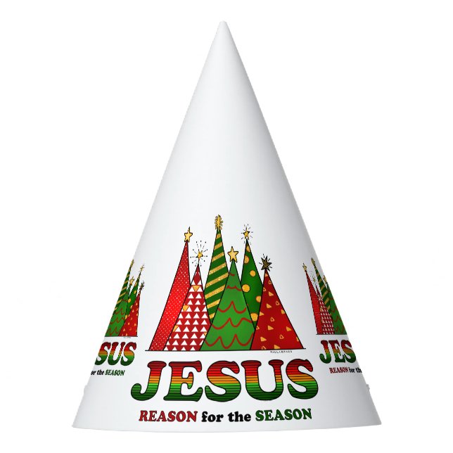 Jesus-Weihnachtsbäume Partyhütchen (Vorderseite)