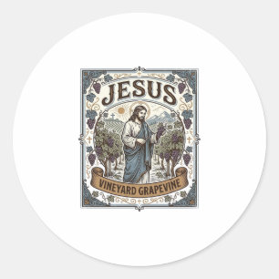 Jesus Weinberg Rebstock Jesus Weinberg Rebstock Runder Aufkleber