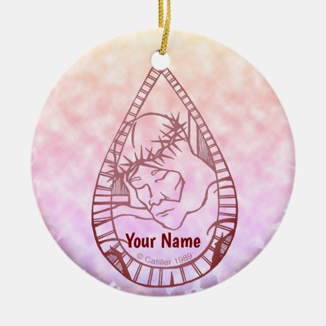 Jesus Weinte  Keramik Ornament (Vorne)