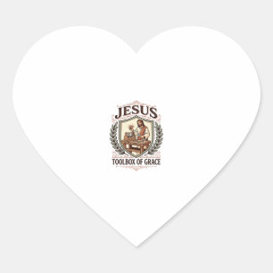 Jesus Werkzeugkiste der Gnade Jesus Werkzeugkiste  Herz-Aufkleber