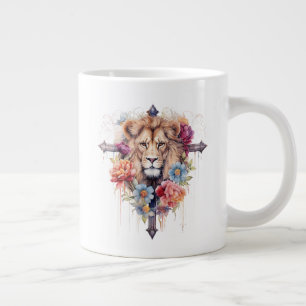 Jesus Wilde Blumen Löwe Gottes Christlich Jumbo-Tasse