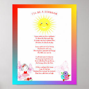 Jesus Will mich für ein Niedliches Sonnenlicht-Bil Poster