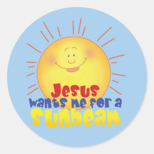 Jesus will mich für einen Sunbeam Runder Aufkleber