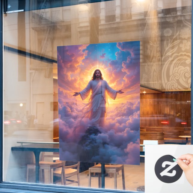 Jesus Window Cloning Fensteraufkleber (Café-Fenster)