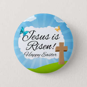 Jesus wird, christliches Ostern gestiegen Button