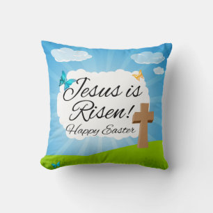 Jesus wird, christliches Ostern gestiegen Kissen