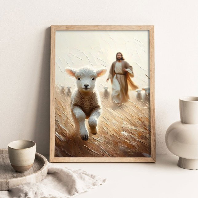 Jesus wird das Lamm retten, Christliche Kunst, Jes Poster (Von Creator hochgeladen)