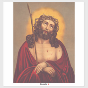 Jesus wird mit einer Dornenkrone gekrönt Aufkleber