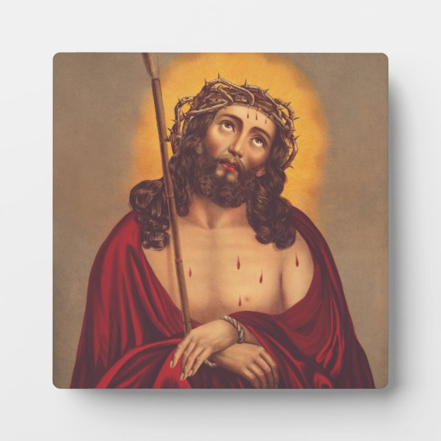 Jesus wird mit einer Dornenkrone gekrönt Fotoplatte (Vorderseite)
