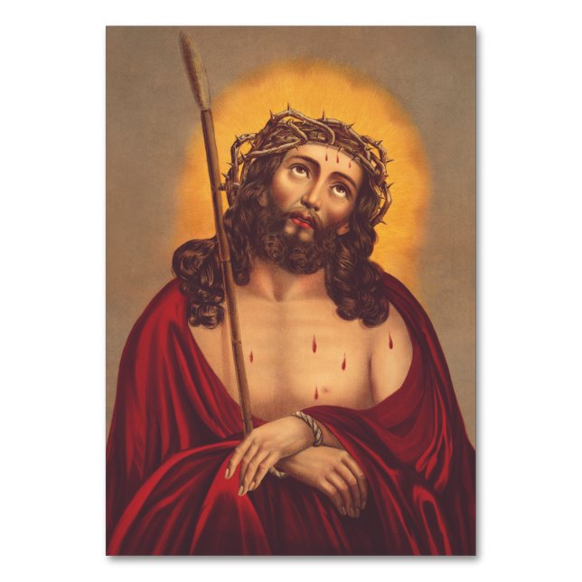 Jesus wird mit einer Dornenkrone gekrönt Tischnummer (Vorderseite)