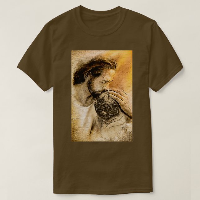 Jesus Wit Mops Hund Mops Hund Lover T-Shirt (Design vorne)