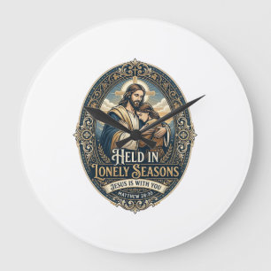 Jesus Witwe Witwer Ermutigung Vintage-Shirt Ch Große Wanduhr