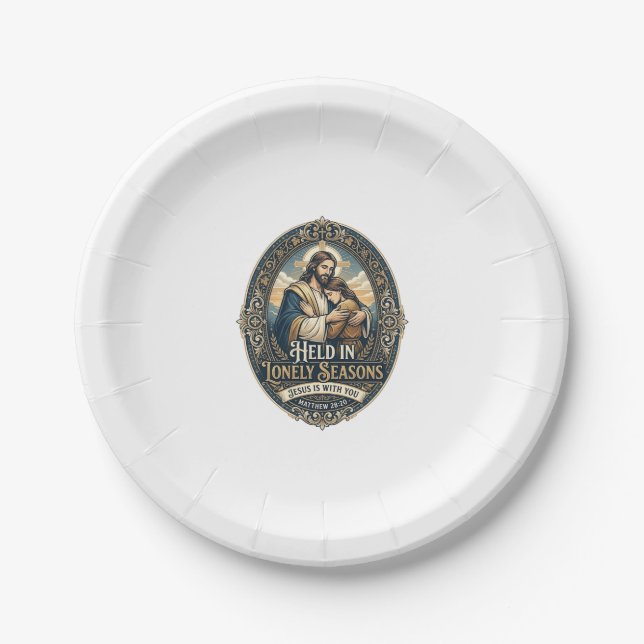 Jesus Witwe Witwer Ermutigung Vintage-Shirt Ch Pappteller (Vorderseite)