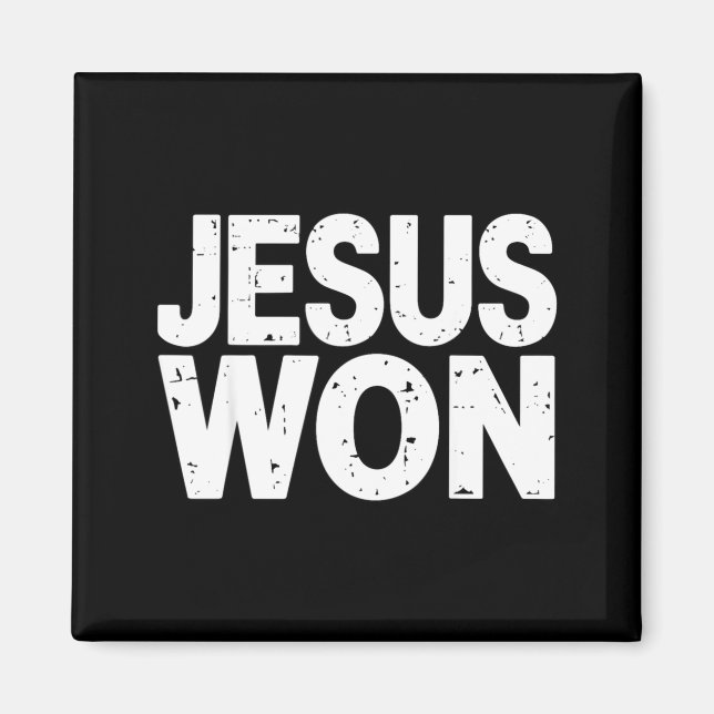 Jesus Won Christian Faith Religious  Magnet (Vorne)