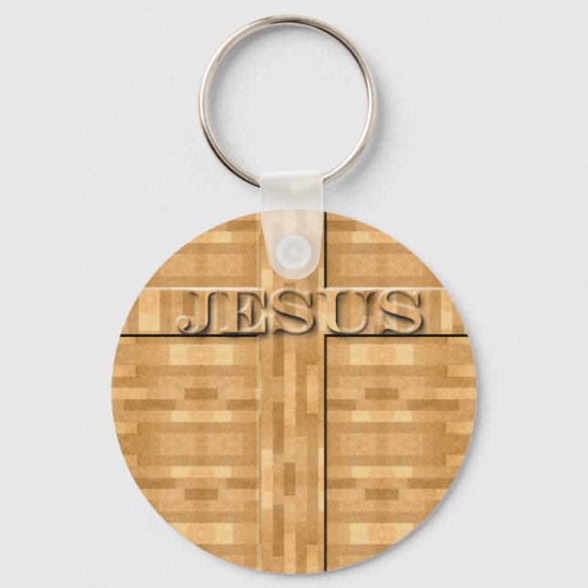 Jesus Wood Carving Schlüsselanhänger (Vorderseite)