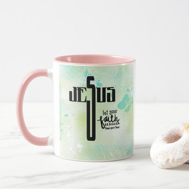 Jesus Word Art Tasse (Mit Donut)