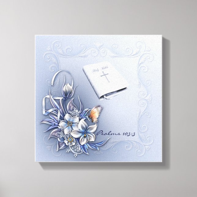 Jesus Word Premium Wrapped Canvas (Glanz) Leinwanddruck (Vorderseite)