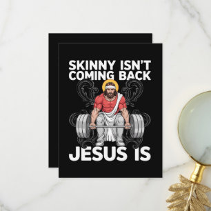 Jesus Workout Gym Skinny kommt nicht zurück Dankeskarte