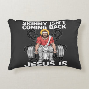 Jesus Workout Gym Skinny Kommt Nicht Zurück Dekokissen
