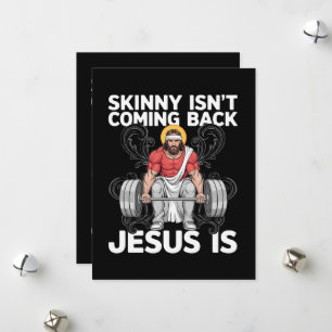 Jesus Workout Gym Skinny kommt nicht zurück Feiertagskarte