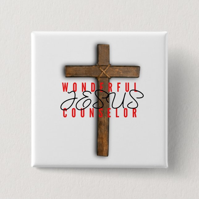 Jesus Wunderbarer Counselor Button (Vorderseite)