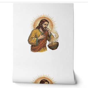 Jesus würgt an trockener Tortilla-Chip-Krümel-Nahr Tapete