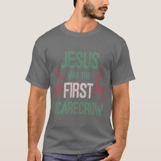 Jesus wusch die erste Vogelscheuche Lustiger Chris T-Shirt