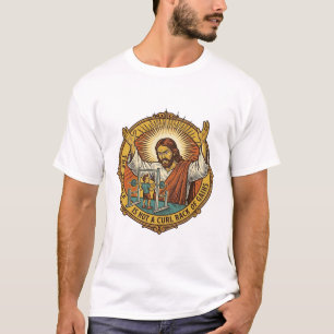 Jesus Wütende Bizepscurls Squat Rack Gym Ärger H T-Shirt