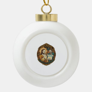 Jesus wütender Nachbar Lärmbeschwerde Laut Party C Keramik Kugel-Ornament