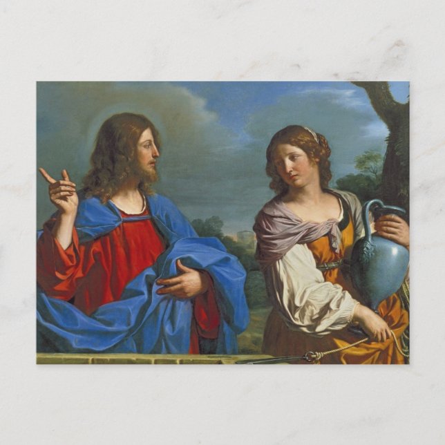 Jesus y la Samaritana en el pozo Postkarte (Vorderseite)