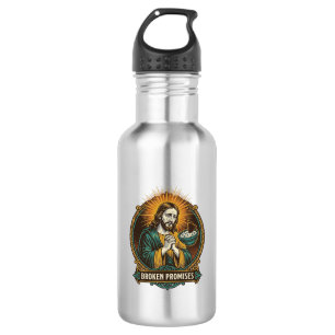 Jesus zerbrochener Chip steckt in Dip-Schale Party Edelstahlflasche