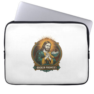 Jesus zerbrochener Chip steckt in Dip-Schale Party Laptopschutzhülle