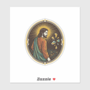 Jesus zerbrochener Glas Tanzboden Party Gefahr Clu Aufkleber