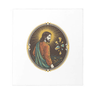 Jesus zerbrochener Glas Tanzboden Party Gefahr Clu Notizblock