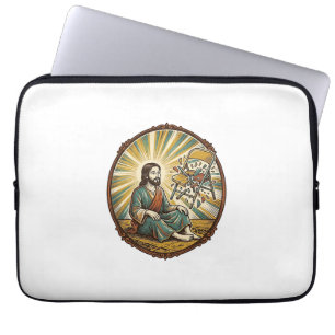 Jesus zerbrochener Klappstuhl Party Foul Ungeschic Laptopschutzhülle