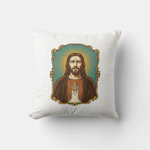 Jesus zerbrochener Weinkorken steckt in Flasche So Kissen