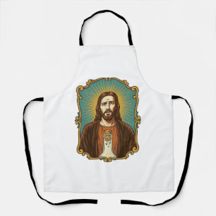 Jesus zerbrochener Weinkorken steckt in Flasche So Schürze