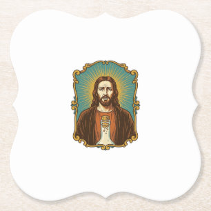 Jesus zerbrochener Weinkorken steckt in Flasche So Untersetzer