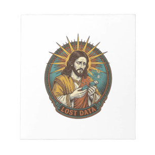 Jesus zerdrückte USB-Stick Datenverlust Humor_1 Notizblock