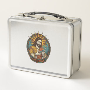 Jesus zerdrückte USB-Stick verlorene Daten Humor_1 Metall Brotdose
