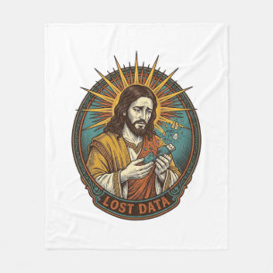 Jesus zerquetschte USB-Stick verlorene Daten Humor Fleecedecke