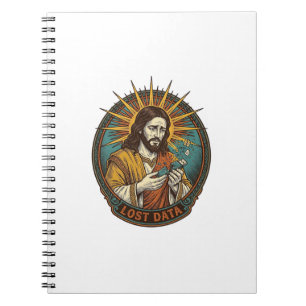 Jesus zerquetschte USB-Stick verlorene Daten Humor Notizblock