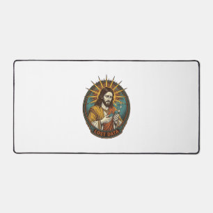 Jesus zerquetschte USB-Stick verlorene Daten Humor Schreibtischunterlage