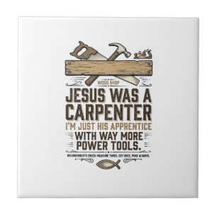 Jesus Zimmermann Holzarbeiter Lehrling Vintage-Shi Fliese