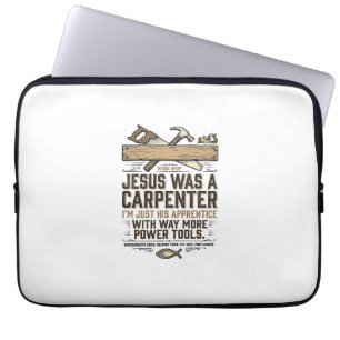 Jesus Zimmermann Holzarbeiter Lehrling Vintage-Shi Laptopschutzhülle