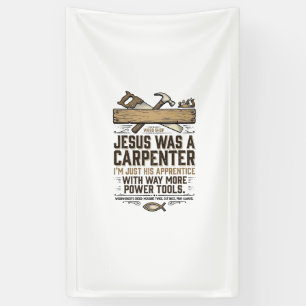 Jesus Zimmermann Holzarbeiter Lehrling Vintage T-S Banner