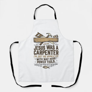 Jesus Zimmermann Holzarbeiter Lehrling Vintage T-S Schürze