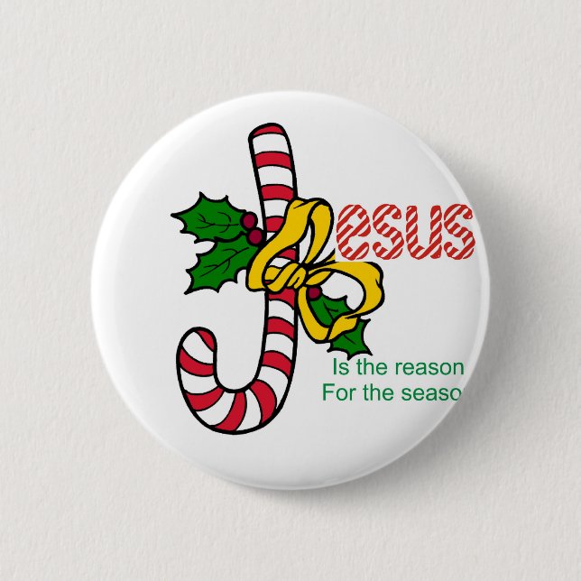 Jesus-Zuckerstange Button (Vorderseite)
