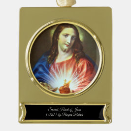 Jesusherz Banner-Ornament Gold