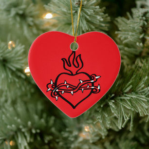Jesusherz Keramik Ornament